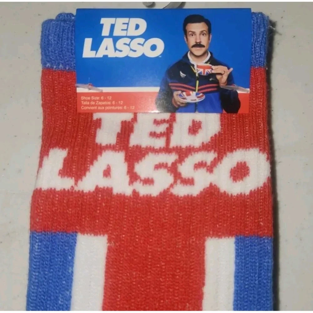 NWT Ted Lasso‎ Socks 2 Pair Long Socks Size 6-12 Believe Goldfish